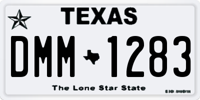 TX license plate DMM1283