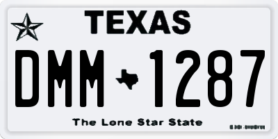TX license plate DMM1287