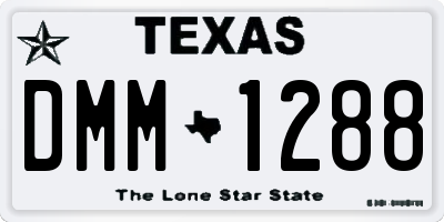 TX license plate DMM1288