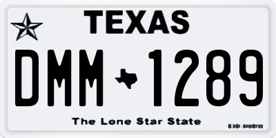 TX license plate DMM1289