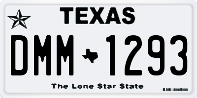 TX license plate DMM1293