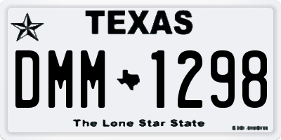 TX license plate DMM1298