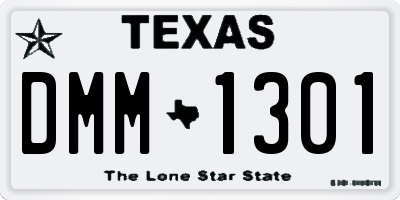 TX license plate DMM1301