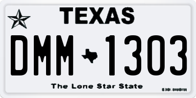 TX license plate DMM1303