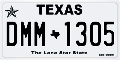 TX license plate DMM1305