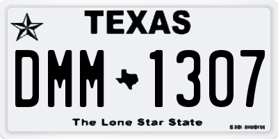 TX license plate DMM1307