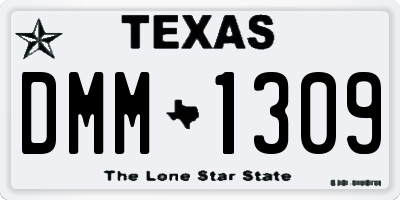 TX license plate DMM1309