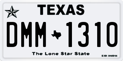 TX license plate DMM1310