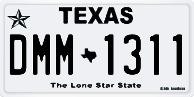 TX license plate DMM1311