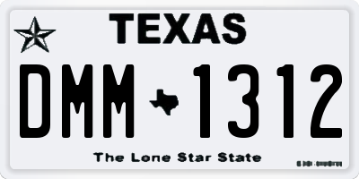 TX license plate DMM1312