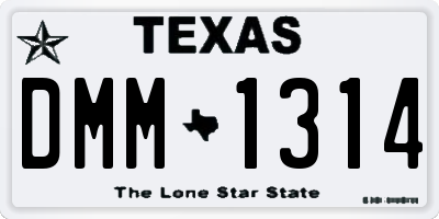 TX license plate DMM1314