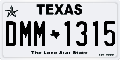 TX license plate DMM1315