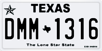 TX license plate DMM1316