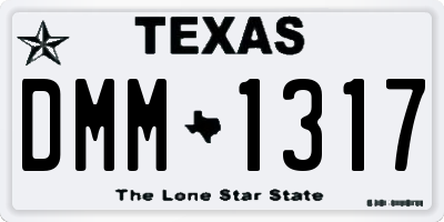 TX license plate DMM1317