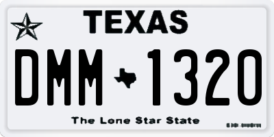 TX license plate DMM1320