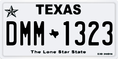 TX license plate DMM1323