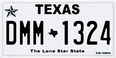 TX license plate DMM1324