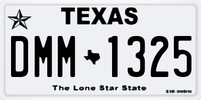TX license plate DMM1325