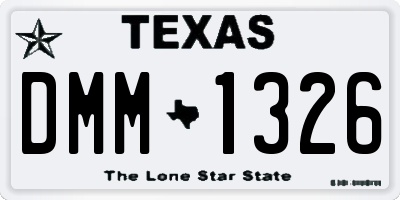 TX license plate DMM1326