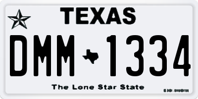 TX license plate DMM1334