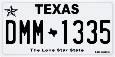 TX license plate DMM1335