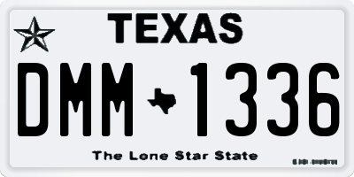 TX license plate DMM1336