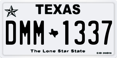 TX license plate DMM1337