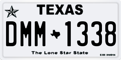 TX license plate DMM1338