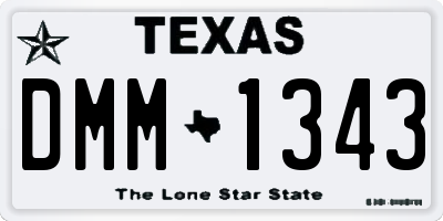 TX license plate DMM1343