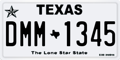 TX license plate DMM1345