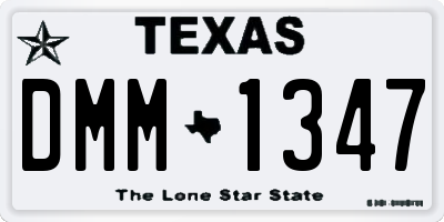 TX license plate DMM1347