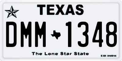 TX license plate DMM1348