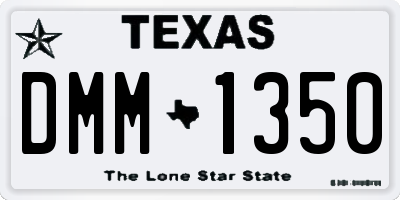 TX license plate DMM1350