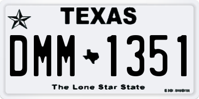 TX license plate DMM1351