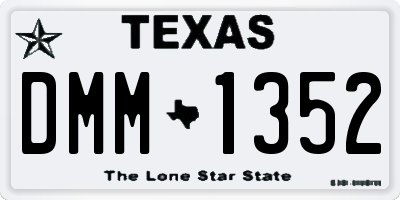 TX license plate DMM1352