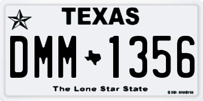 TX license plate DMM1356