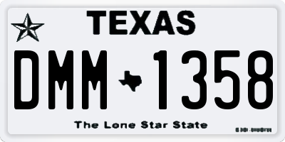 TX license plate DMM1358
