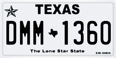 TX license plate DMM1360