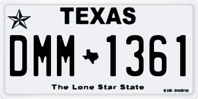 TX license plate DMM1361