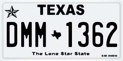 TX license plate DMM1362