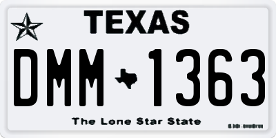 TX license plate DMM1363
