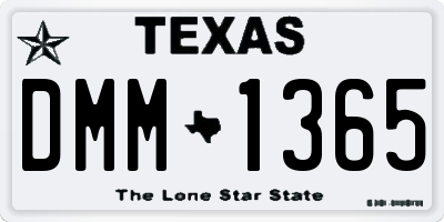 TX license plate DMM1365