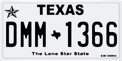 TX license plate DMM1366