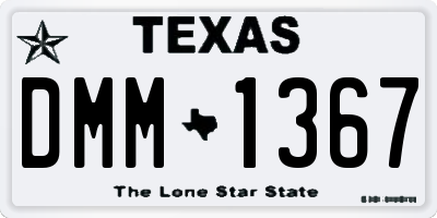 TX license plate DMM1367