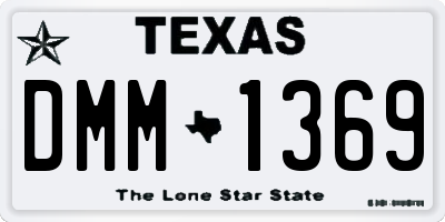 TX license plate DMM1369