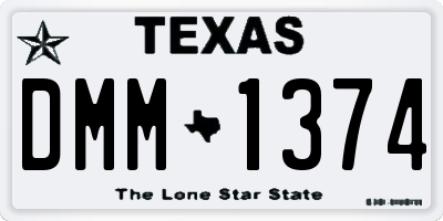 TX license plate DMM1374
