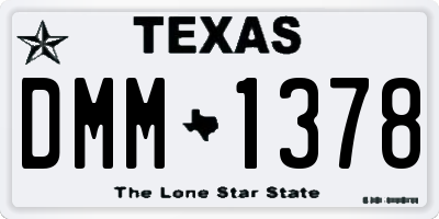 TX license plate DMM1378