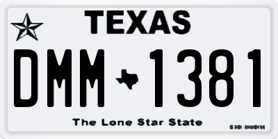 TX license plate DMM1381