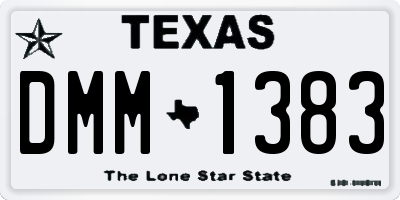 TX license plate DMM1383