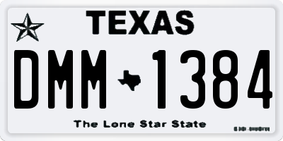 TX license plate DMM1384